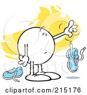Royalty Free RF Clipart Illustration Of A Moodie Character Dropping The Other Shoe