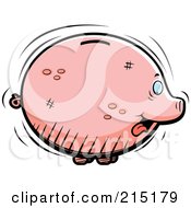 Royalty Free RF Clipart Illustration Of A Fat Piggy Bank Sticking Its Tongue Out by Cory Thoman