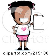 Black Girl Holding Up Her Report Card