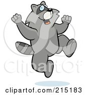 Poster, Art Print Of Excited Raccoon Jumping