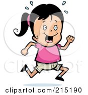 Royalty Free RF Clipart Illustration Of A Happy Girl Running