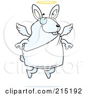 Poster, Art Print Of Flying Angel Rabbit With A Halo