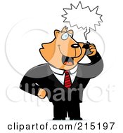 Poster, Art Print Of Cat Businessman Talking On A Cell Phone With A Word Balloon