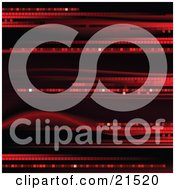 Poster, Art Print Of Black Background With Red Disco Streaks And Waves