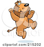 Poster, Art Print Of Excited Lion Jumping