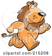 Poster, Art Print Of Lion Running Upright On His Hind Legs