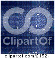 Clipart Illustration Of A Blue Background Of Shiny Disco Mosaic Circles by elaineitalia