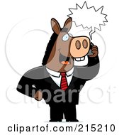 Poster, Art Print Of Donkey Businessman Talking On A Cell Phone With A Word Balloon