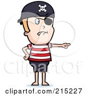 Poster, Art Print Of Mad Pirate Boy Pointing