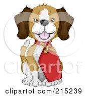 Cute Beagle Puppy Wearing A Red Tag