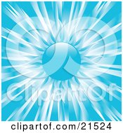 Clipart Illustration Of A Wintry Blue Sun With White Dark And Pale Blue Rays Over A Blue Background by elaineitalia