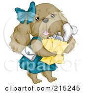 Poster, Art Print Of Cute Cocker Spaniel Dog Carrying Groceries
