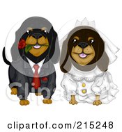 Daschund Dog Wedding Couple