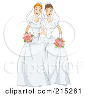 Lesbian Couple In Wedding Gowns
