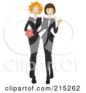Happy Lesbian Couple Getting Married