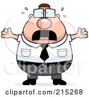 Royalty Free RF Clipart Illustration Of A Scared Plump Businessman by Cory Thoman #COLLC215268-0121