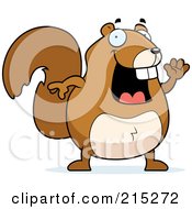 Royalty Free RF Clipart Illustration Of A Happy Squirrel Waving by Cory Thoman