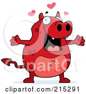 Royalty Free RF Clipart Illustration Of A Red Devil In Love by Cory Thoman