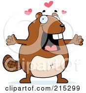 Royalty Free RF Clipart Illustration Of A Happy Beaver In Love