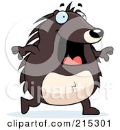 Royalty Free RF Clipart Illustration Of A Happy Hedgehog Walking