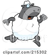 Royalty Free RF Clipart Illustration Of A Sheep Running Upright by Cory Thoman