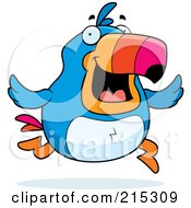Royalty Free RF Clipart Illustration Of A Happy Running Toucan by Cory Thoman
