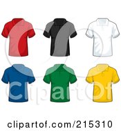 Digital Collage Of Six Colorful Polo Shirts