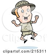 Poster, Art Print Of Blond Safari Boy Jumping