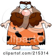 Poster, Art Print Of Plump Caveman With A Beard