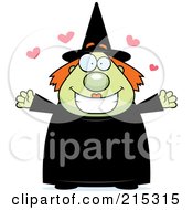 Poster, Art Print Of Plump Green Witch In Love