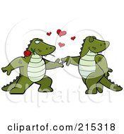 Poster, Art Print Of Romantic Alligator Pair Dancing