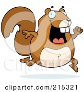 Poster, Art Print Of Happy Squirrel Running