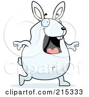 Poster, Art Print Of Chubby White Rabbit Walking