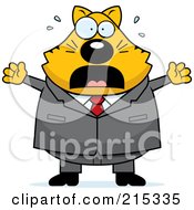 Poster, Art Print Of Plump Scared Business Cat