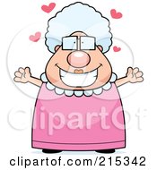 Royalty Free RF Clipart Illustration Of A Plump Sweet Granny Waiting For A Hug by Cory Thoman