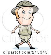 Poster, Art Print Of Blond Safari Boy Walking