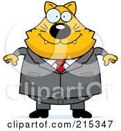 Poster, Art Print Of Plump Business Cat In A Suit