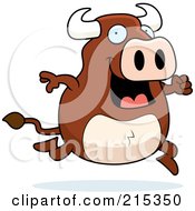 Poster, Art Print Of Happy Bull On The Run