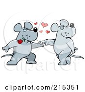 Poster, Art Print Of Romantic Rat Pair Dancing