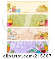 R Oyalty Free RF Clipart Illustration Of A Digital Collage Of Four Food Banners