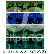 Digital Collage Of Four Computer Chip Borders