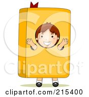 Poster, Art Print Of Little School Girl Wearing A Book Costume