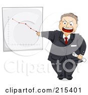 Poster, Art Print Of Pissed Manager Discussing A Chart Showing A Decrease In Sales