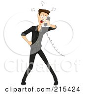 Poster, Art Print Of Mad Man Taking A Telemarketers Phone Call