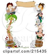 Royalty Free RF Clipart Illustration Of A Pirate Border With A Blank Banner