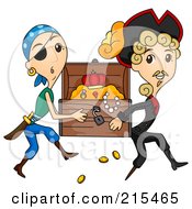 Two Pirates Stealing A Treasure Chest