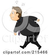 Royalty Free RF Clipart Illustration Of A Pissed Businessman Stomping by BNP Design Studio