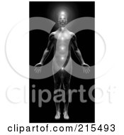 Poster, Art Print Of Male Body With All Seven Chakras Illuminated Symbolizing Peace Self Health And Meditation
