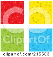Royalty Free RF Clipart Illustration Of A Digital Collage Of Four Colorful Backgrounds With Swirl Patterns