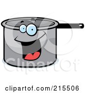 Royalty Free RF Clipart Illustration Of A Happy Smiling Pot Character by Cory Thoman
